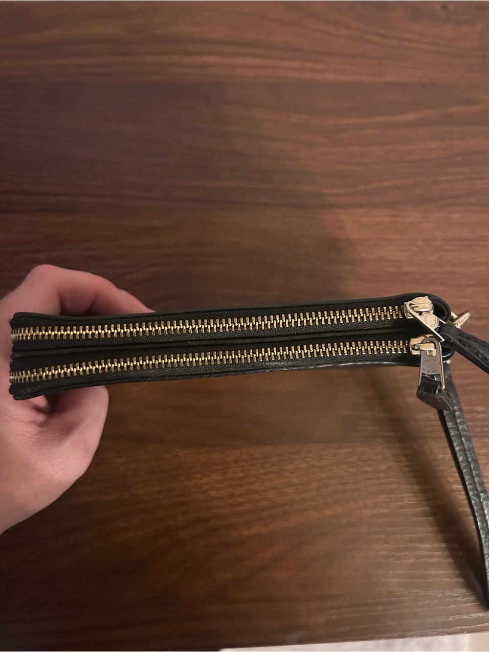 Coach Black Pebbled Leather Wristlet - Picture 3 of 10